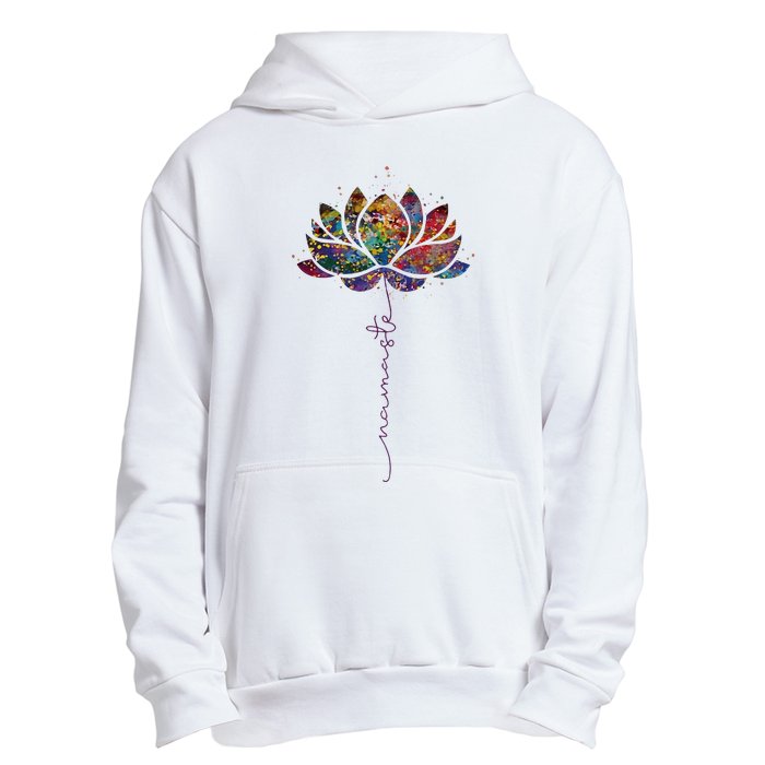 Lotus Flower Namaste Yoga Watercolor Meditation Zen Bohemian Urban Pullover Hoodie