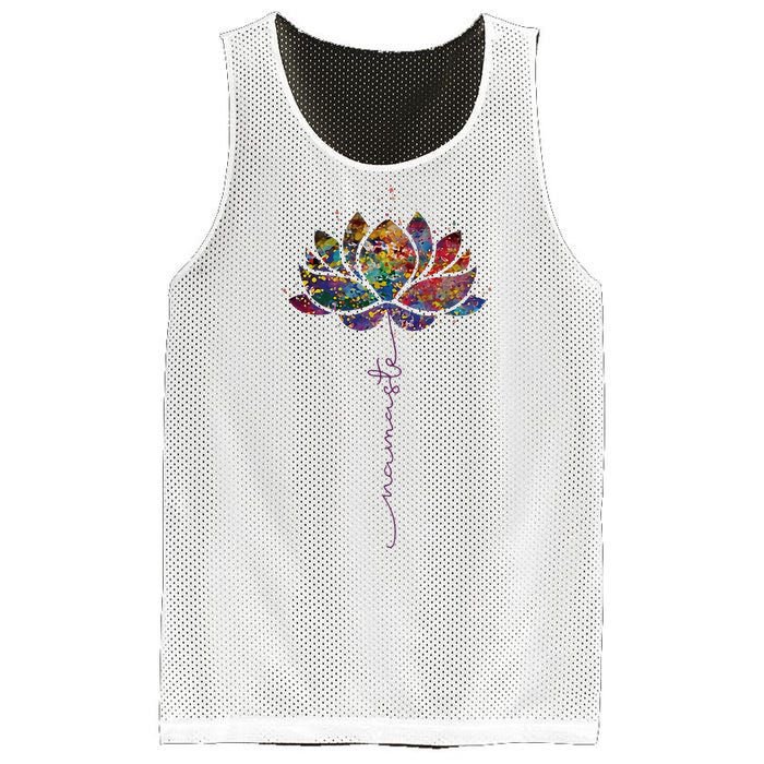 Lotus Flower Namaste Yoga Watercolor Meditation Zen Bohemian Mesh Reversible Basketball Jersey Tank