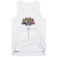 Lotus Flower Namaste Yoga Watercolor Meditation Zen Bohemian Tank Top