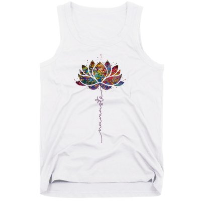 Lotus Flower Namaste Yoga Watercolor Meditation Zen Bohemian Tank Top