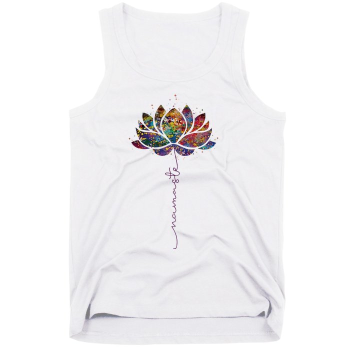 Lotus Flower Namaste Yoga Watercolor Meditation Zen Bohemian Tank Top