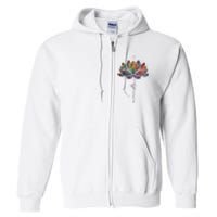 Lotus Flower Namaste Yoga Watercolor Meditation Zen Bohemian Full Zip Hoodie