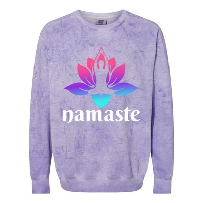 Lotus Flower Namaste Yoga Gift Colorblast Crewneck Sweatshirt