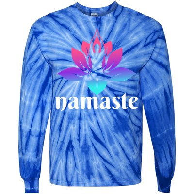 Lotus Flower Namaste Yoga Gift Tie-Dye Long Sleeve Shirt