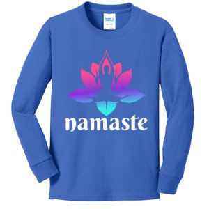 Lotus Flower Namaste Yoga Gift Kids Long Sleeve Shirt