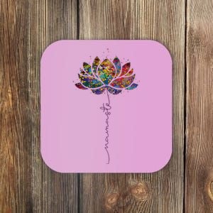 Lotus Flower Namaste Yoga Watercolor Meditation Zen Bohemian Coaster