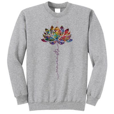 Lotus Flower Namaste Yoga Watercolor Meditation Zen Bohemian Tall Sweatshirt