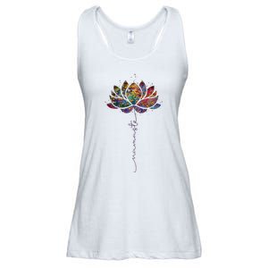 Lotus Flower Namaste Yoga Watercolor Meditation Zen Bohemian Ladies Essential Flowy Tank