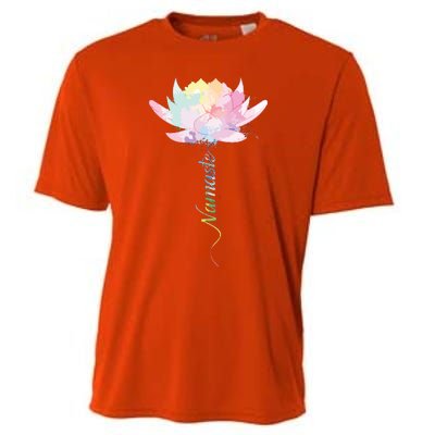 Lotus Flower Namaste Yoga Watercolor Meditation Zen Bohemian Cooling Performance Crew T-Shirt