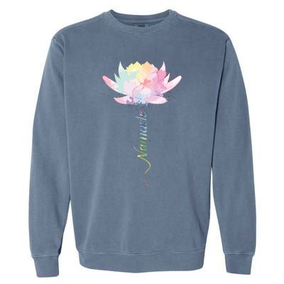 Lotus Flower Namaste Yoga Watercolor Meditation Zen Bohemian Garment-Dyed Sweatshirt