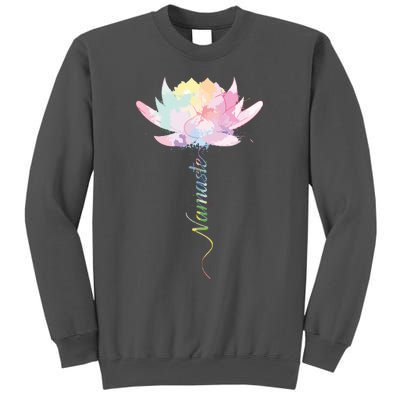 Lotus Flower Namaste Yoga Watercolor Meditation Zen Bohemian Tall Sweatshirt