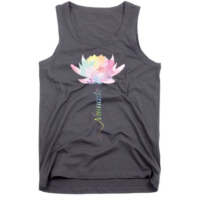 Lotus Flower Namaste Yoga Watercolor Meditation Zen Bohemian Tank Top