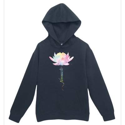 Lotus Flower Namaste Yoga Watercolor Meditation Zen Bohemian Urban Pullover Hoodie