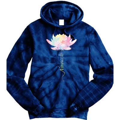 Lotus Flower Namaste Yoga Watercolor Meditation Zen Bohemian Tie Dye Hoodie