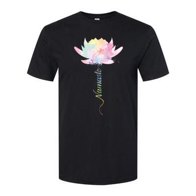 Lotus Flower Namaste Yoga Watercolor Meditation Zen Bohemian Softstyle® CVC T-Shirt