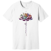 Lotus Flower Namaste Yoga Watercolor Meditation Zen Bohemian Premium T-Shirt