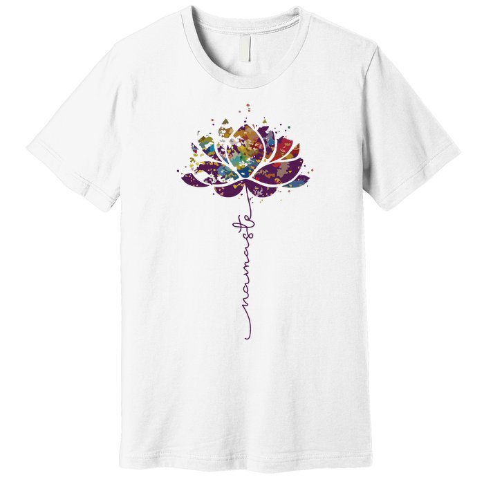 Lotus Flower Namaste Yoga Watercolor Meditation Zen Bohemian Premium T-Shirt