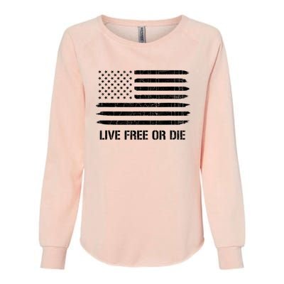 Live Free Or Die 2nd Amendment American Flag Womens California Wash Sweatshirt