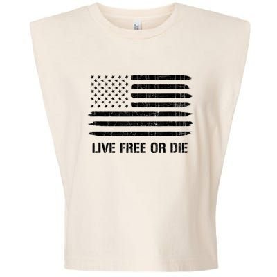 Live Free Or Die 2nd Amendment American Flag Garment-Dyed Women's Muscle Tee