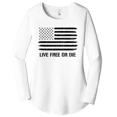 Live Free Or Die 2nd Amendment American Flag Women's Perfect Tri Tunic Long Sleeve Shirt