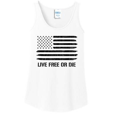 Live Free Or Die 2nd Amendment American Flag Ladies Essential Tank