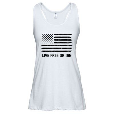 Live Free Or Die 2nd Amendment American Flag Ladies Essential Flowy Tank