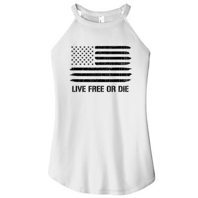 Live Free Or Die 2nd Amendment American Flag Women’s Perfect Tri Rocker Tank