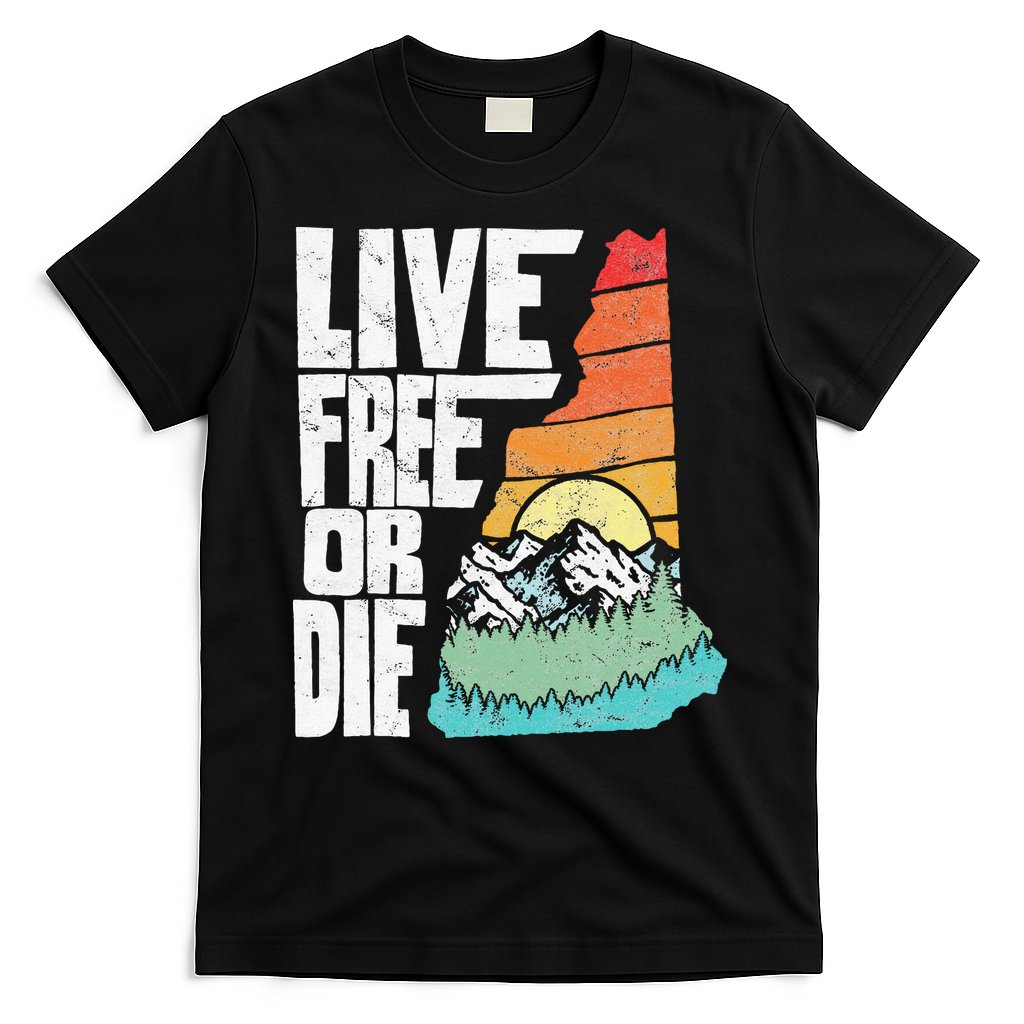 Live Free Or Die Retro New Hampshire Nature Graphic T-Shirt