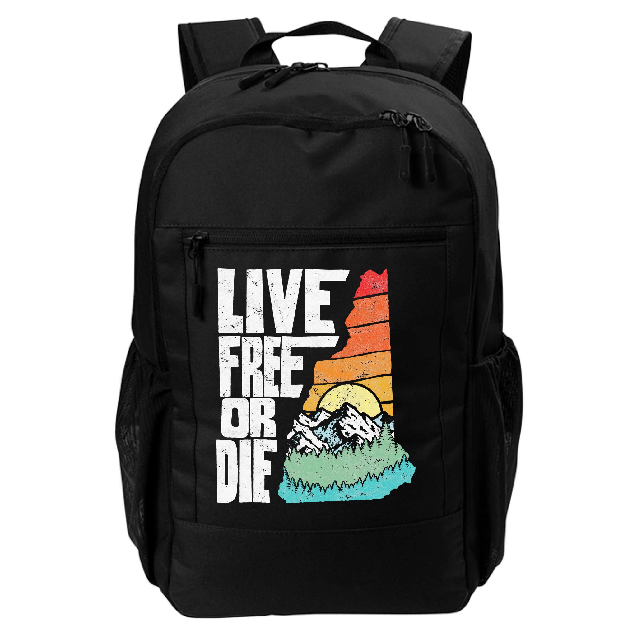 Live Free Or Die Retro New Hampshire Nature Graphic Backpack