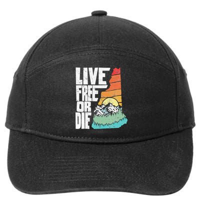 Live Free Or Die Retro New Hampshire Nature Graphic 7-Panel Snapback Hat