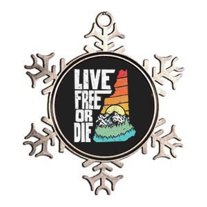 Live Free Or Die Retro New Hampshire Nature Graphic Metallic Star Ornament