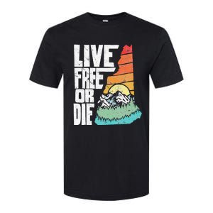 Live Free Or Die Retro New Hampshire Nature Graphic Softstyle CVC T-Shirt