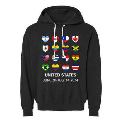 List Flag Of Countries In Copa United States Of America 2024 Garment-Dyed Fleece Hoodie