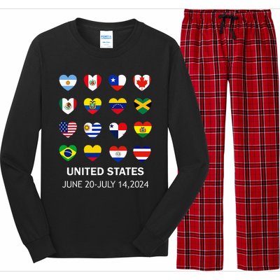 List Flag Of Countries In Copa United States Of America 2024 Long Sleeve Pajama Set