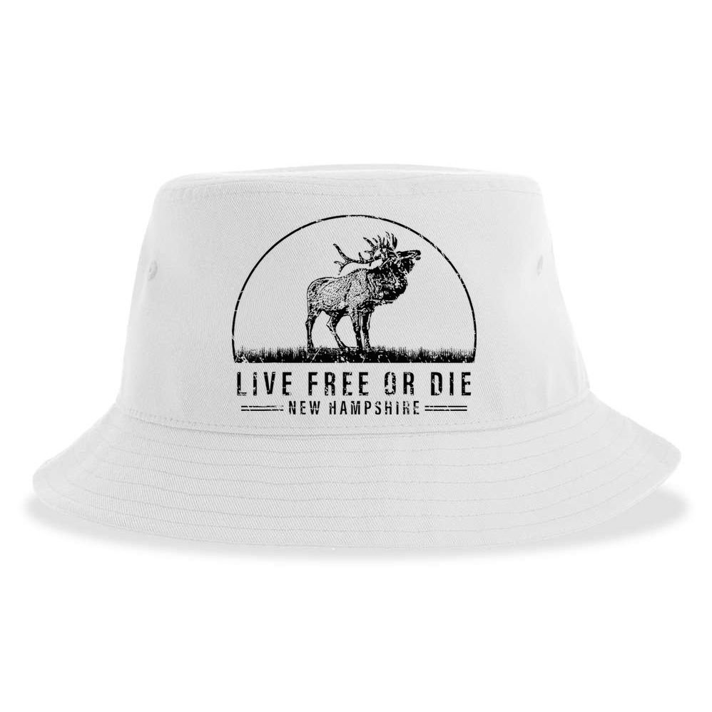 Live Free Or Die New Hampshire Nature Vintage Sustainable Bucket Hat