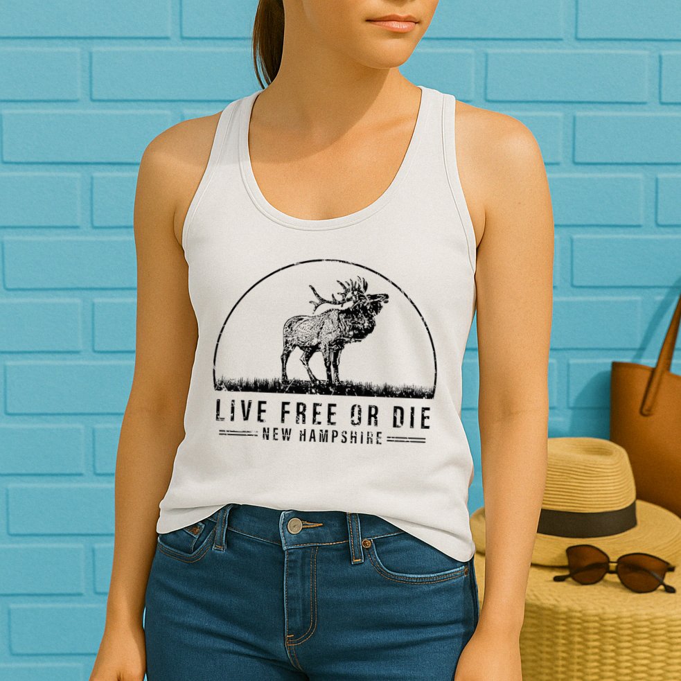 Live Free Or Die New Hampshire Nature Vintage Womens Tank Top