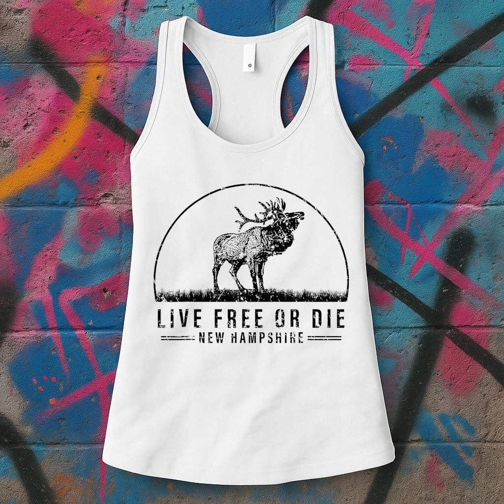 Live Free Or Die New Hampshire Nature Vintage Womens Tank Top