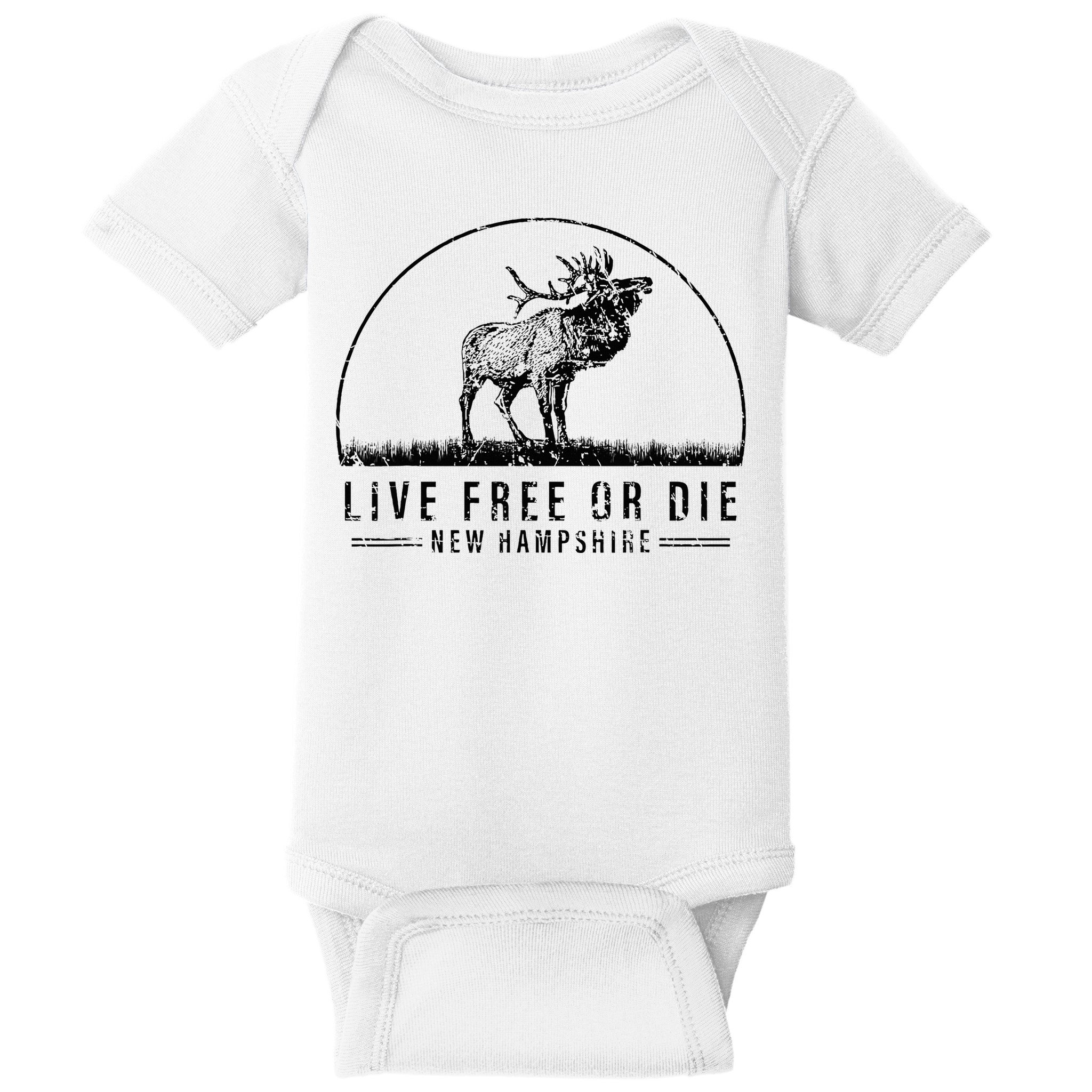 Live Free Or Die New Hampshire Nature Vintage Baby Bodysuit