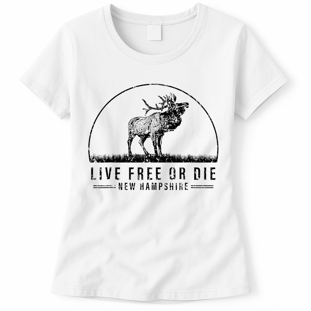 Live Free Or Die New Hampshire Nature Vintage Womens T-Shirt