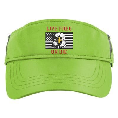 Live Free Or Die Bald Eagle American Flag Adult Drive Performance Visor