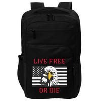 Live Free Or Die Bald Eagle American Flag Impact Tech Backpack