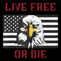 Live Free Or Die Bald Eagle American Flag Impact Tech Backpack