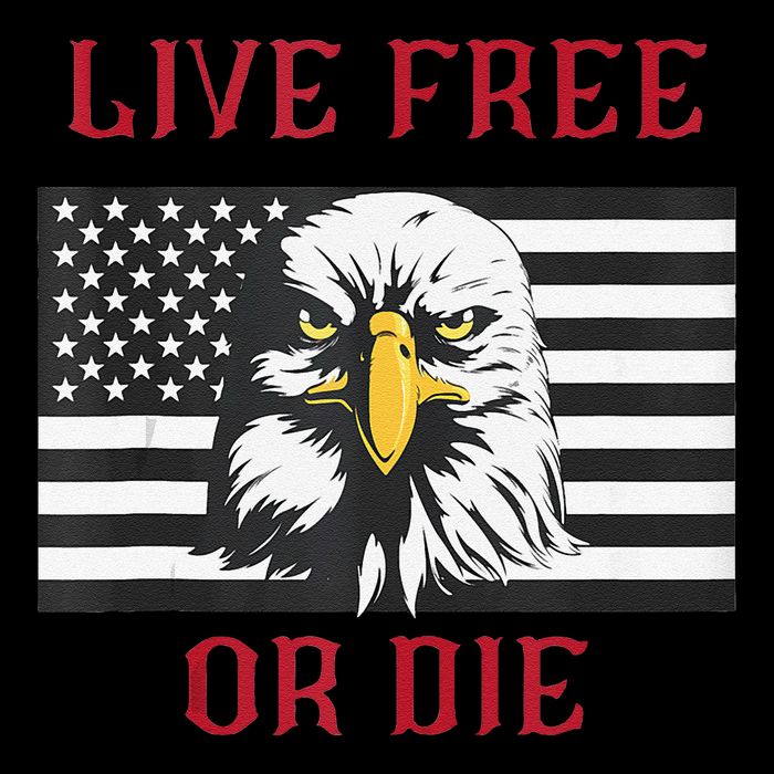 Live Free Or Die Bald Eagle American Flag Impact Tech Backpack