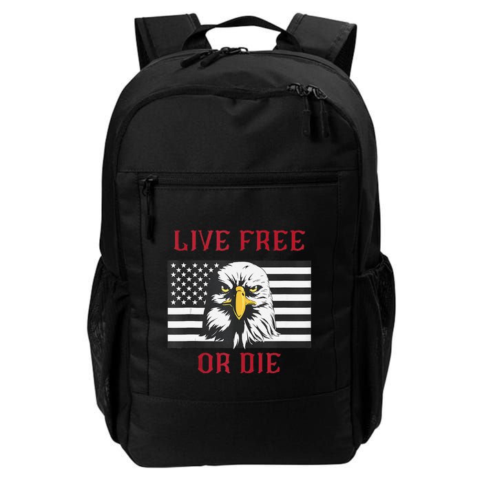 Live Free Or Die Bald Eagle American Flag Backpack
