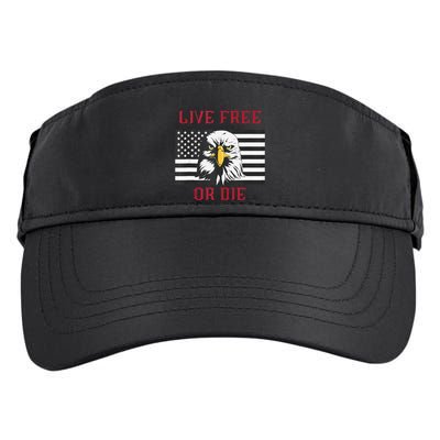 Live Free Or Die Bald Eagle American Flag Adult Drive Performance Visor