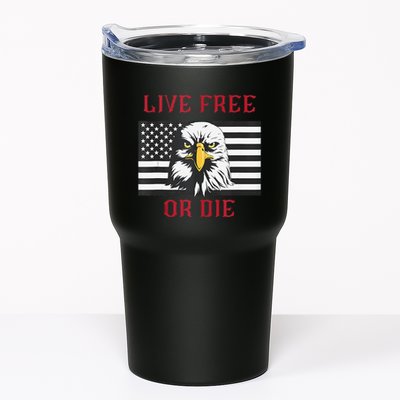 Live Free Or Die Bald Eagle American Flag Tumbler