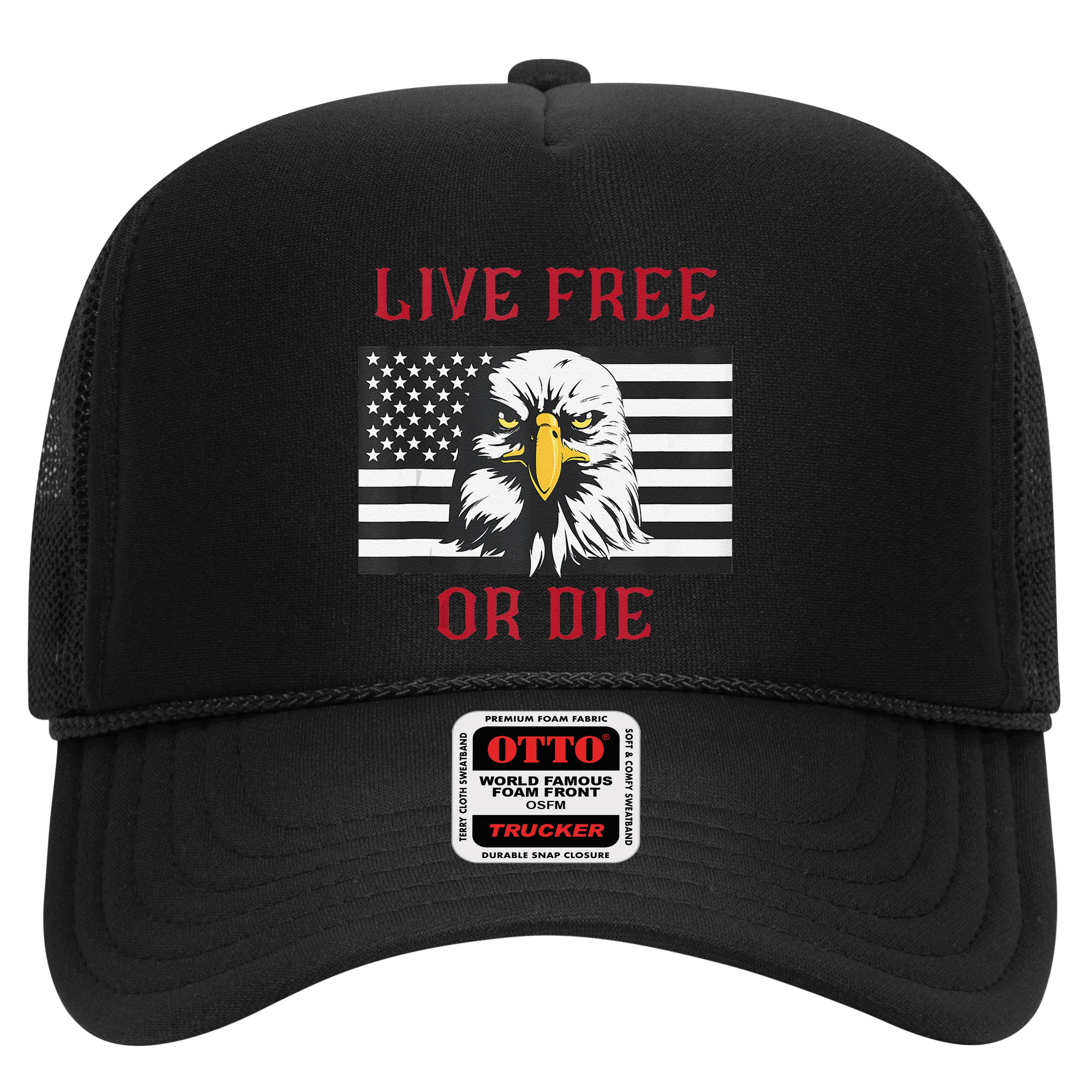 Live Free Or Die Bald Eagle American Flag Hat