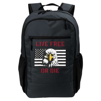 Live Free Or Die Bald Eagle American Flag Daily Commute Backpack