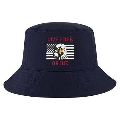 Live Free Or Die Bald Eagle American Flag Cool Comfort Performance Bucket Hat