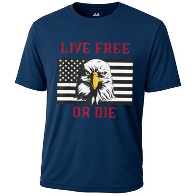 Live Free Or Die Bald Eagle American Flag Performance Shirt
